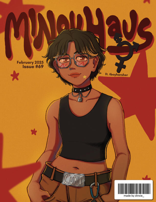 "Minou Haus Magazine Cover" (2025) - a secret santa zine gift for a friend