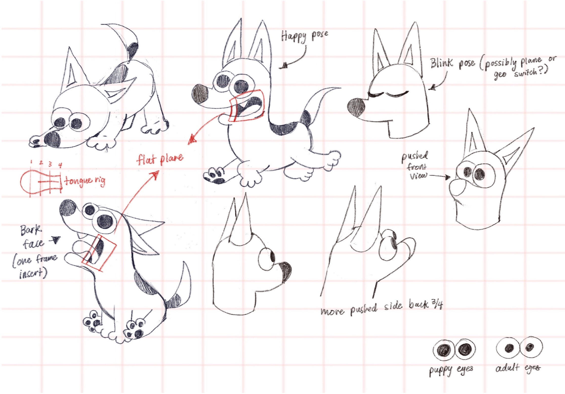 Sofia Azpe's expression sheet for the Dog of A Dog's Tail